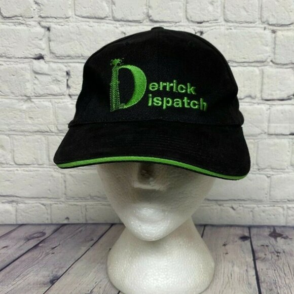 Derrick Dispatcher Hat Cap Strap Back Black Oilfield Embroidered Logo Oil & Gas - Picture 1 of 8